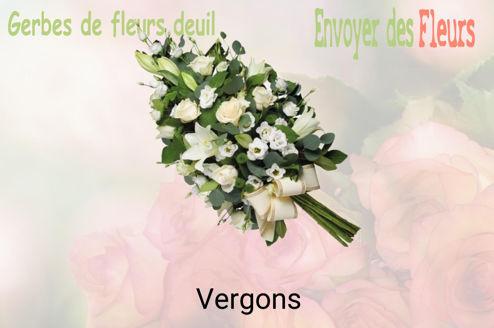 Gerbe de fleurs de deuil livrée à Vergons